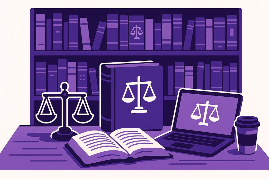 Legal resources and guides library illustration