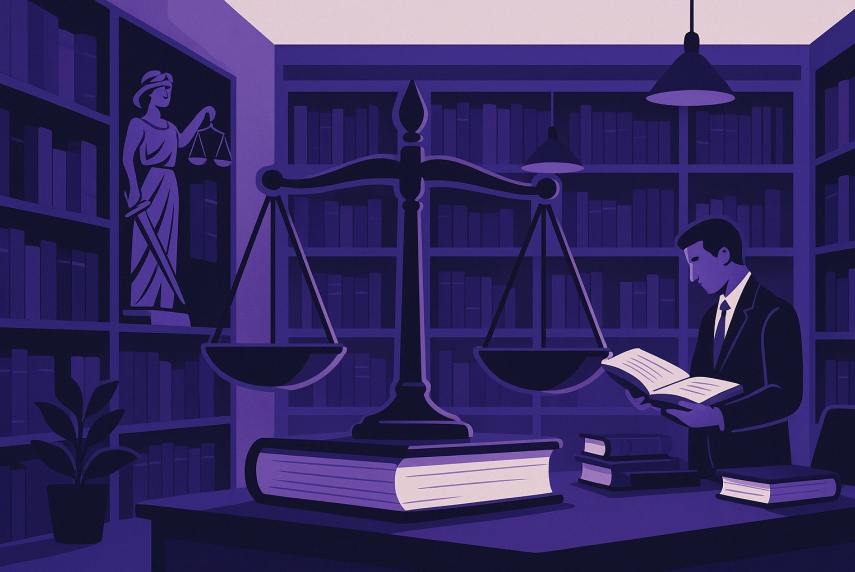 Modern legal library illustration